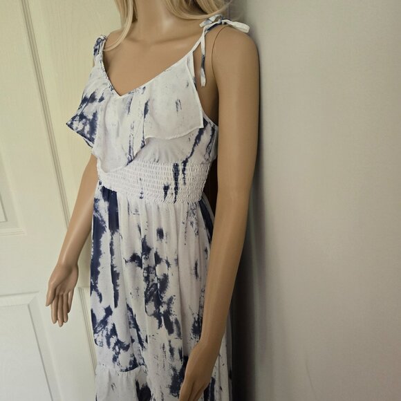 GUESS Tie-Dye High/Low Ruffle Long Dress Size XS - Picture 9 of 15
